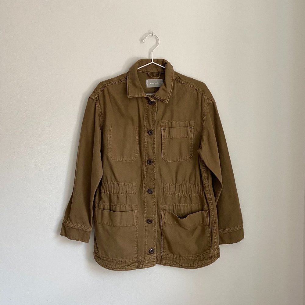 Everlane Cinchable Chore Jacket Walnut Brown Lightweight Utility Cargo Size S